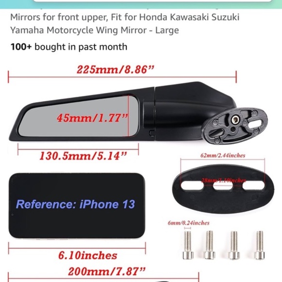 Modified Motorcycle Rearview Mirror,1 Pair Adjustable Rotating Side Mirrors - Picture 13 of 14